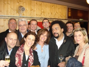 National Front event, all together now! Zenith, December 2006: A. Soral, JM Dubois, B. Gollnish, D. Joly, Jany Le Pen, F. Chatillon, G. Mahé, Dieudonné and others...