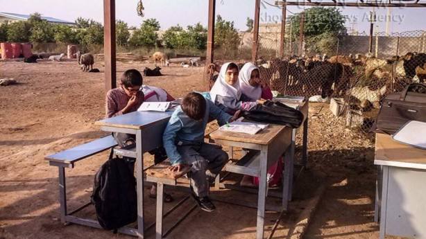 These are the 'school' conditions for many Ahwazi Arab children in rural areas, who are denied the most basic education facilities unlike Persian children